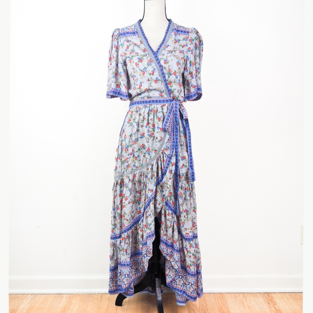 🦋LAST🦋 NWT Tulle and Batiste Brenda Wrap Maxi Dress, Lavender Gray, Small